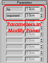 Parameters in modify panel